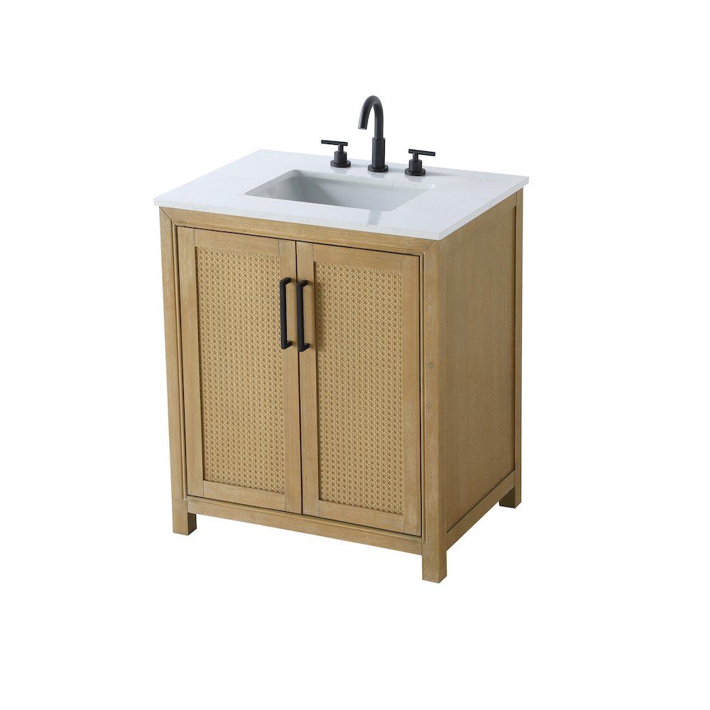 30 Inch Single Bathroom Vanity In Linen Oak