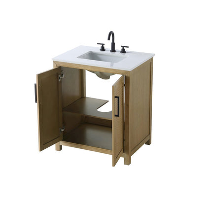 30 Inch Single Bathroom Vanity In Linen Oak