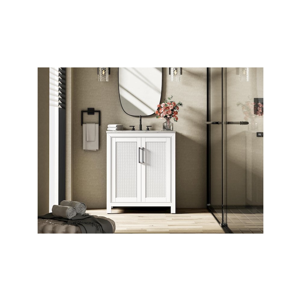 30 Inch Single Bathroom Vanity In White