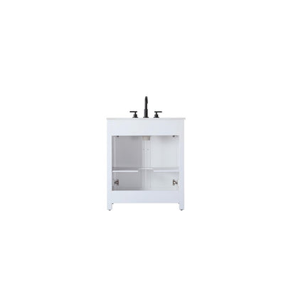 30 Inch Single Bathroom Vanity In White