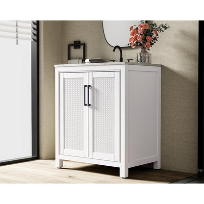30 Inch Single Bathroom Vanity In White