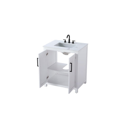 30 Inch Single Bathroom Vanity In White