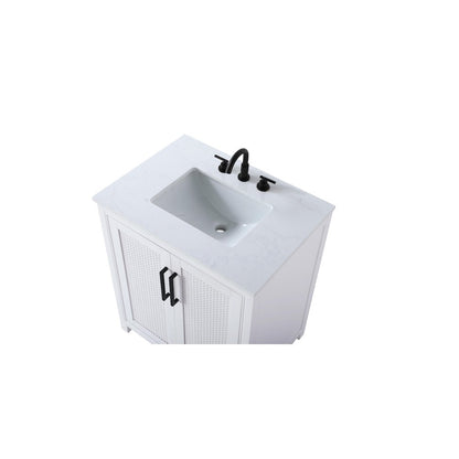 30 Inch Single Bathroom Vanity In White