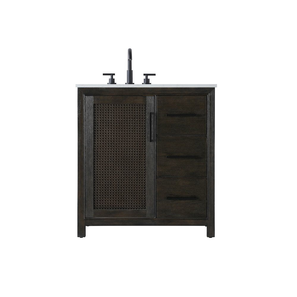 32 Inch Single Bathroom Vanity In  Chocolate Oak