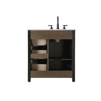 32 Inch Single Bathroom Vanity In  Chocolate Oak