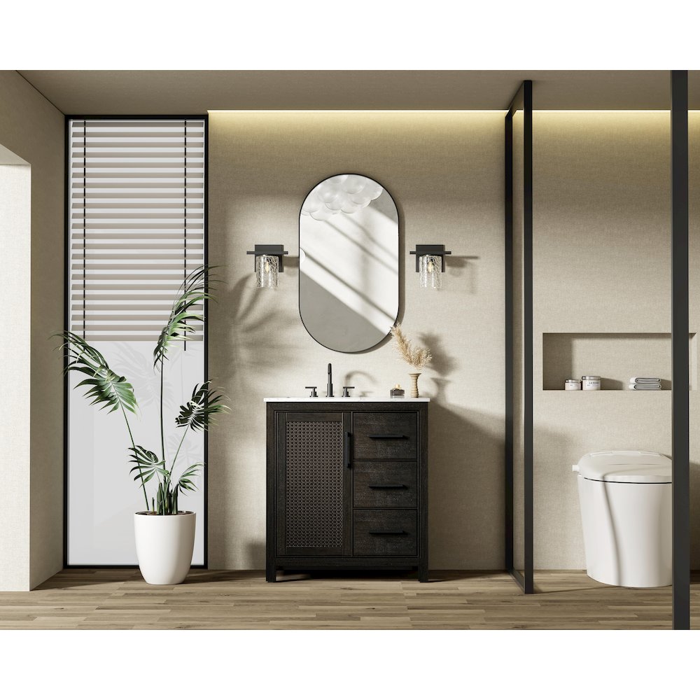 32 Inch Single Bathroom Vanity In  Chocolate Oak