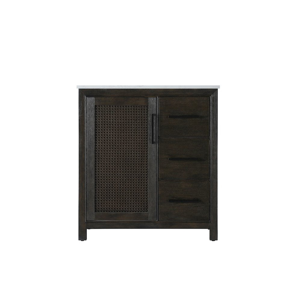 32 Inch Single Bathroom Vanity In  Chocolate Oak