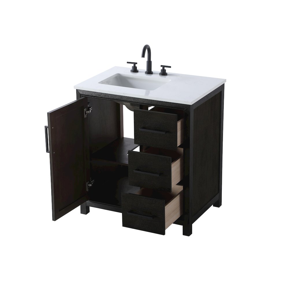 32 Inch Single Bathroom Vanity In  Chocolate Oak