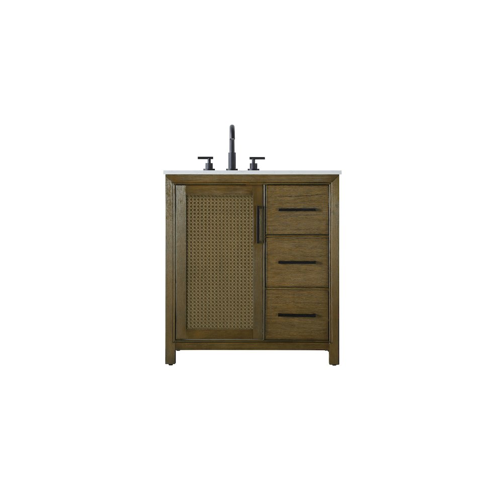 32 Inch Single Bathroom Vanity In Hazel Oak