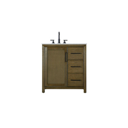 32 Inch Single Bathroom Vanity In Hazel Oak