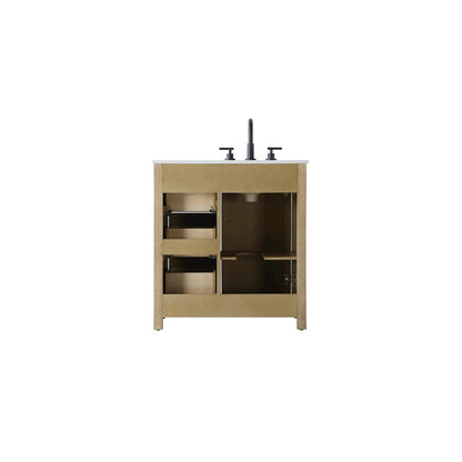 32 Inch Single Bathroom Vanity In Linen Oak