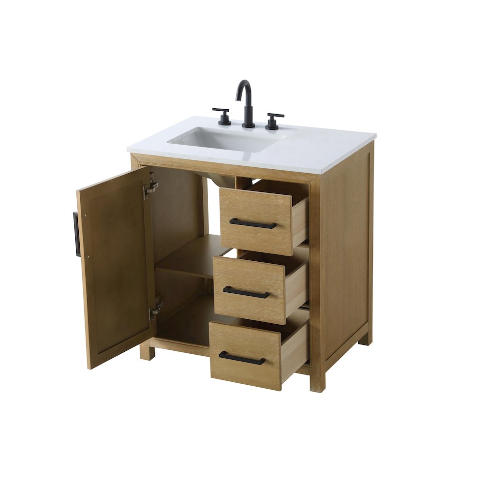 32 Inch Single Bathroom Vanity In Linen Oak
