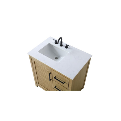 32 Inch Single Bathroom Vanity In Linen Oak