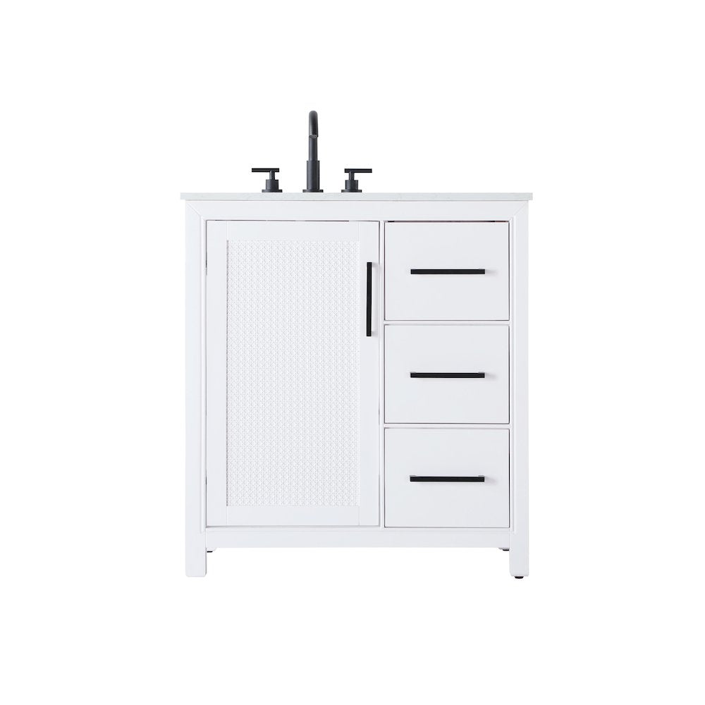 32 Inch Single Bathroom Vanity In White
