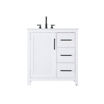 32 Inch Single Bathroom Vanity In White