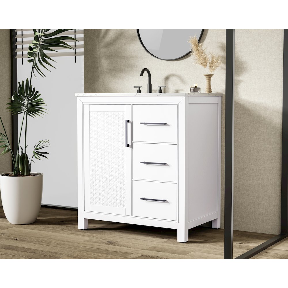 32 Inch Single Bathroom Vanity In White