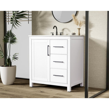 32 Inch Single Bathroom Vanity In White
