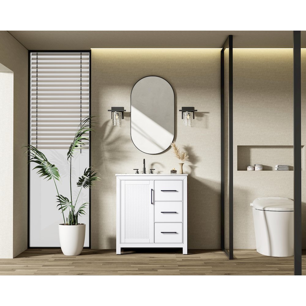 32 Inch Single Bathroom Vanity In White