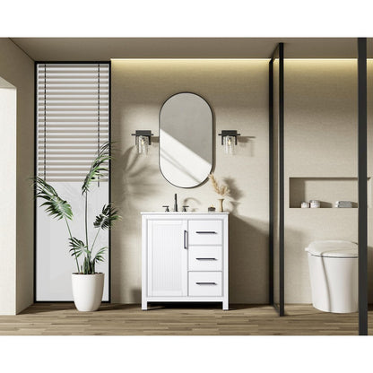 32 Inch Single Bathroom Vanity In White