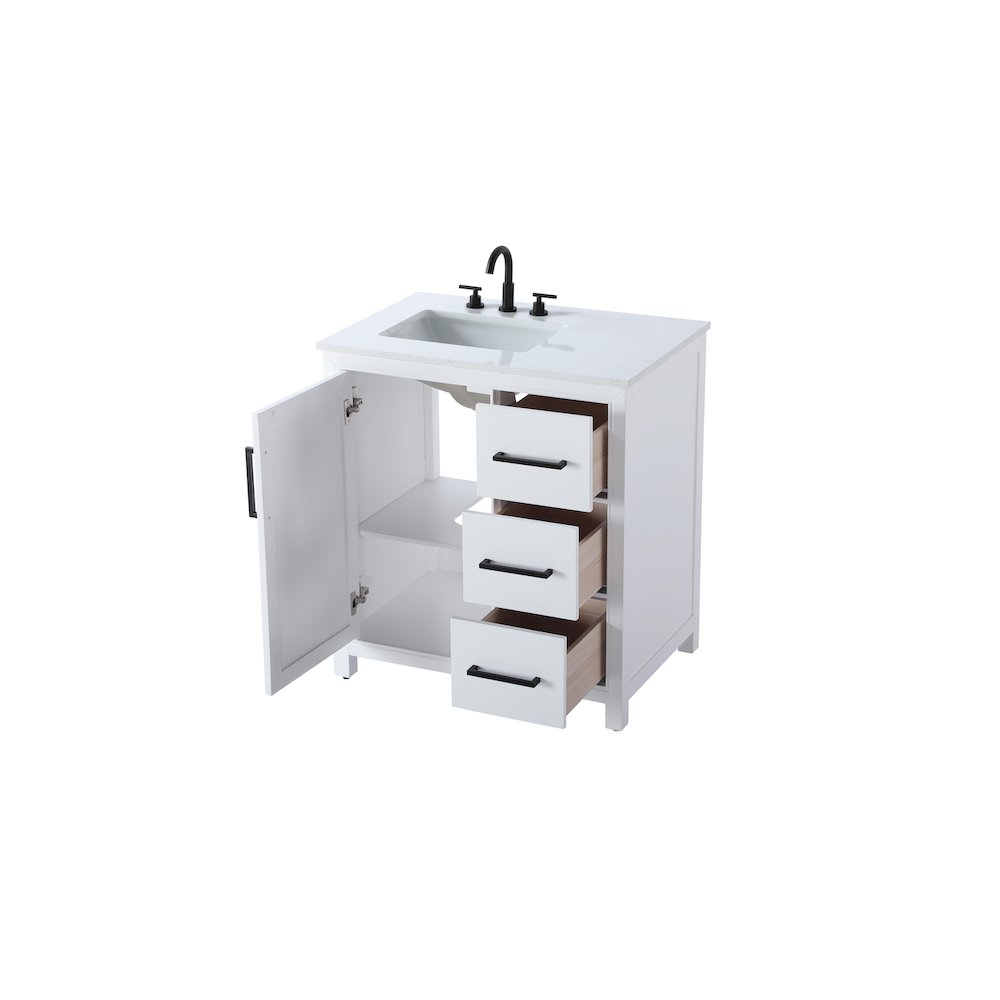 32 Inch Single Bathroom Vanity In White