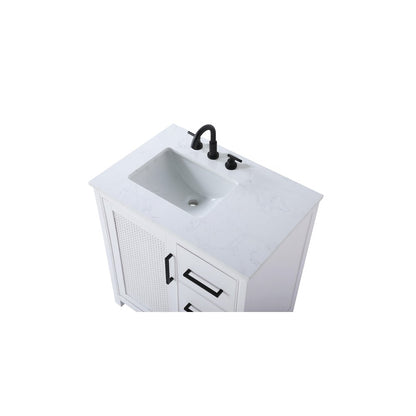 32 Inch Single Bathroom Vanity In White