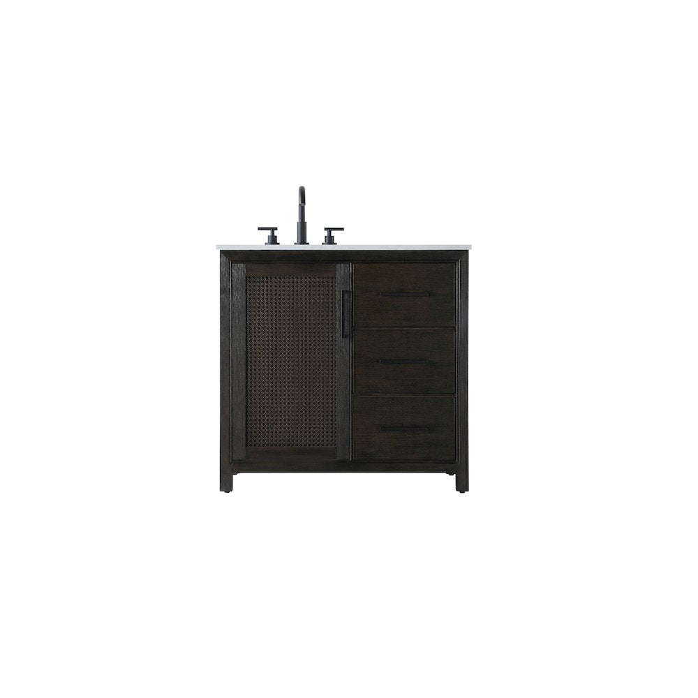 36 Inch Single Bathroom Vanity In  Chocolate Oak