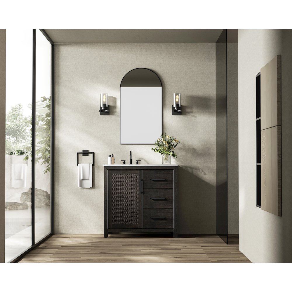 36 Inch Single Bathroom Vanity In  Chocolate Oak