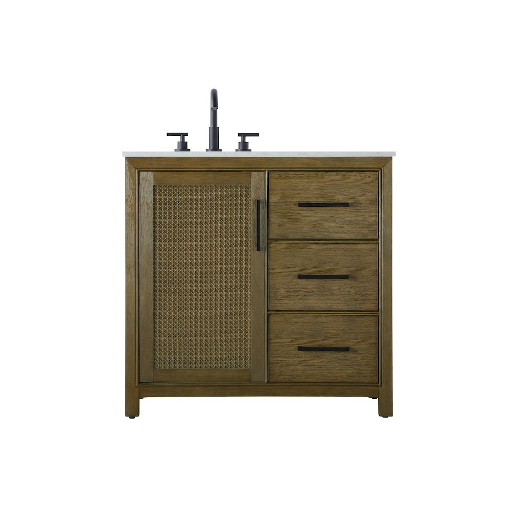 36 Inch Single Bathroom Vanity In Hazel Oak