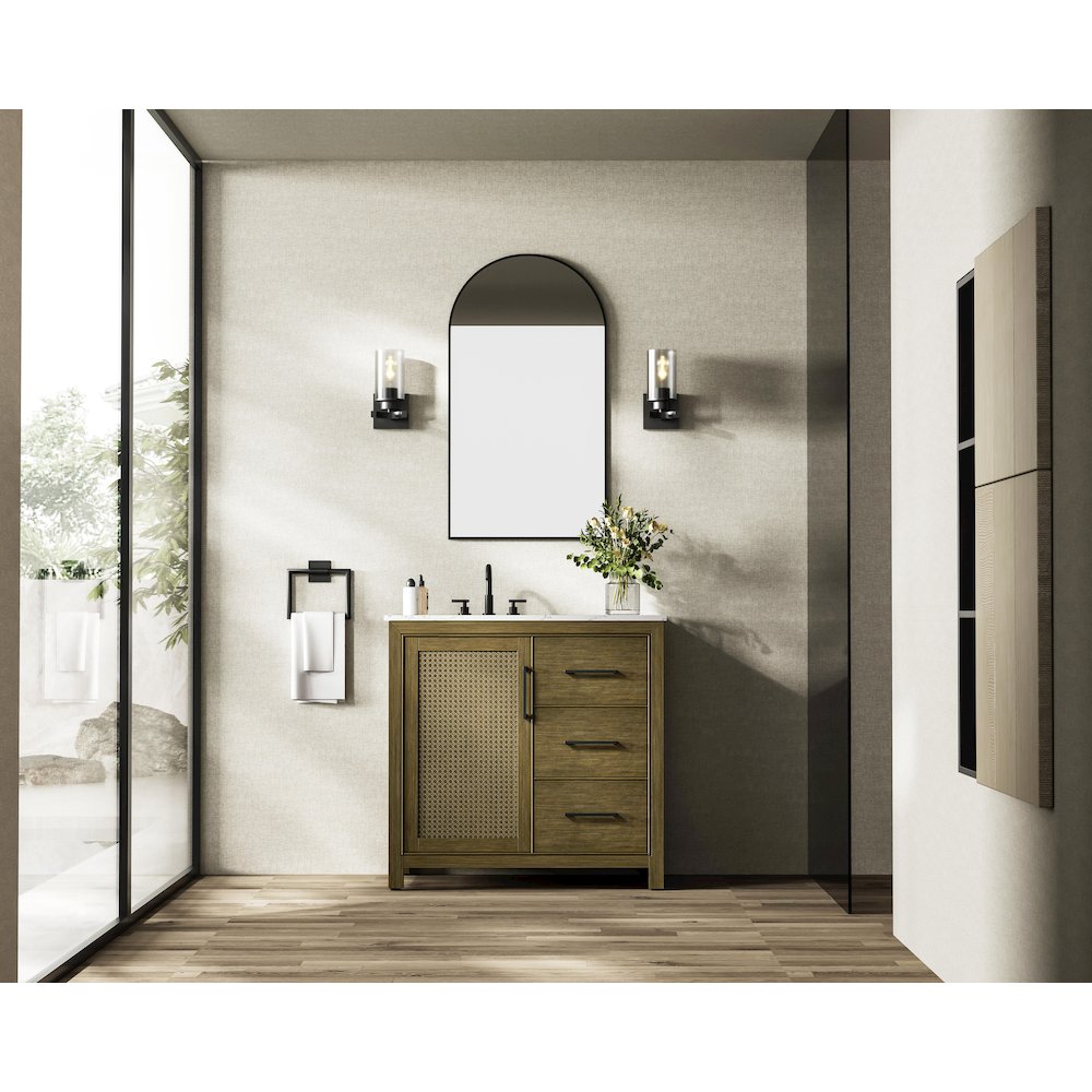 36 Inch Single Bathroom Vanity In Hazel Oak