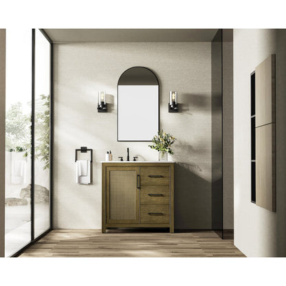 36 Inch Single Bathroom Vanity In Hazel Oak
