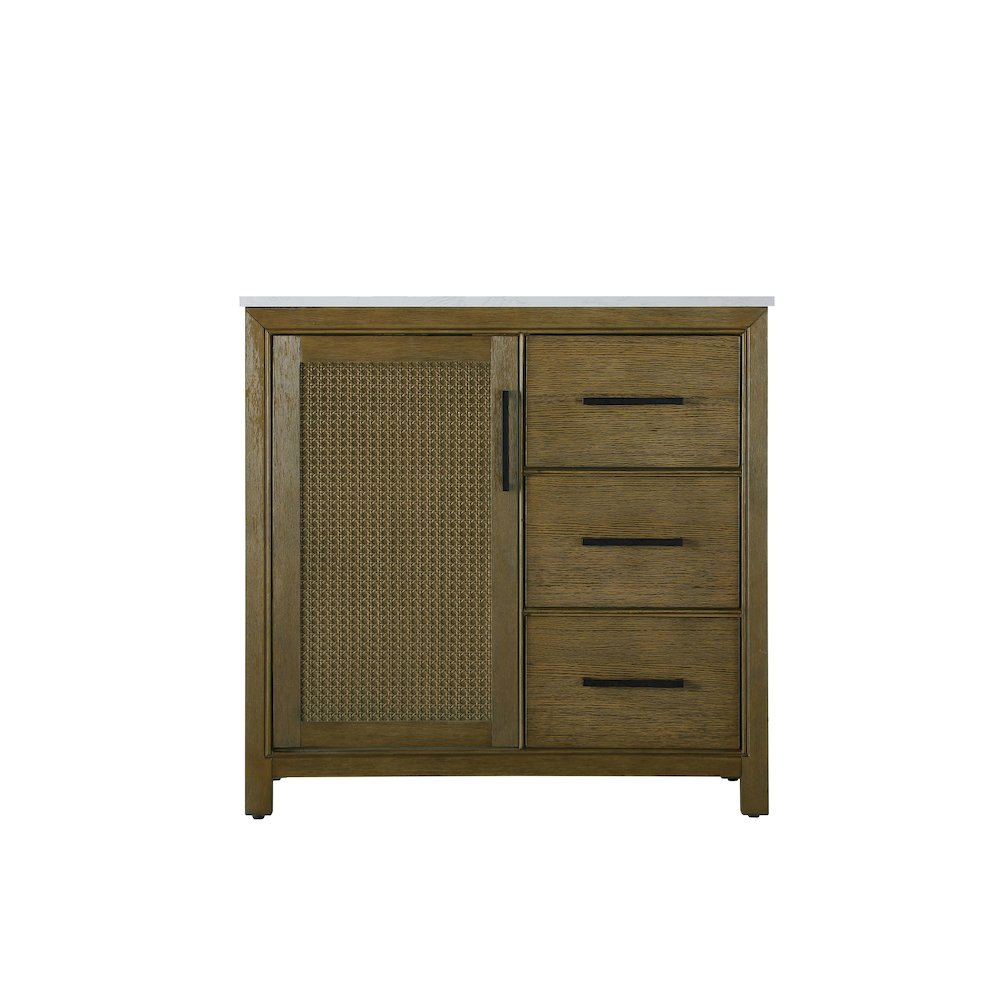 36 Inch Single Bathroom Vanity In Hazel Oak