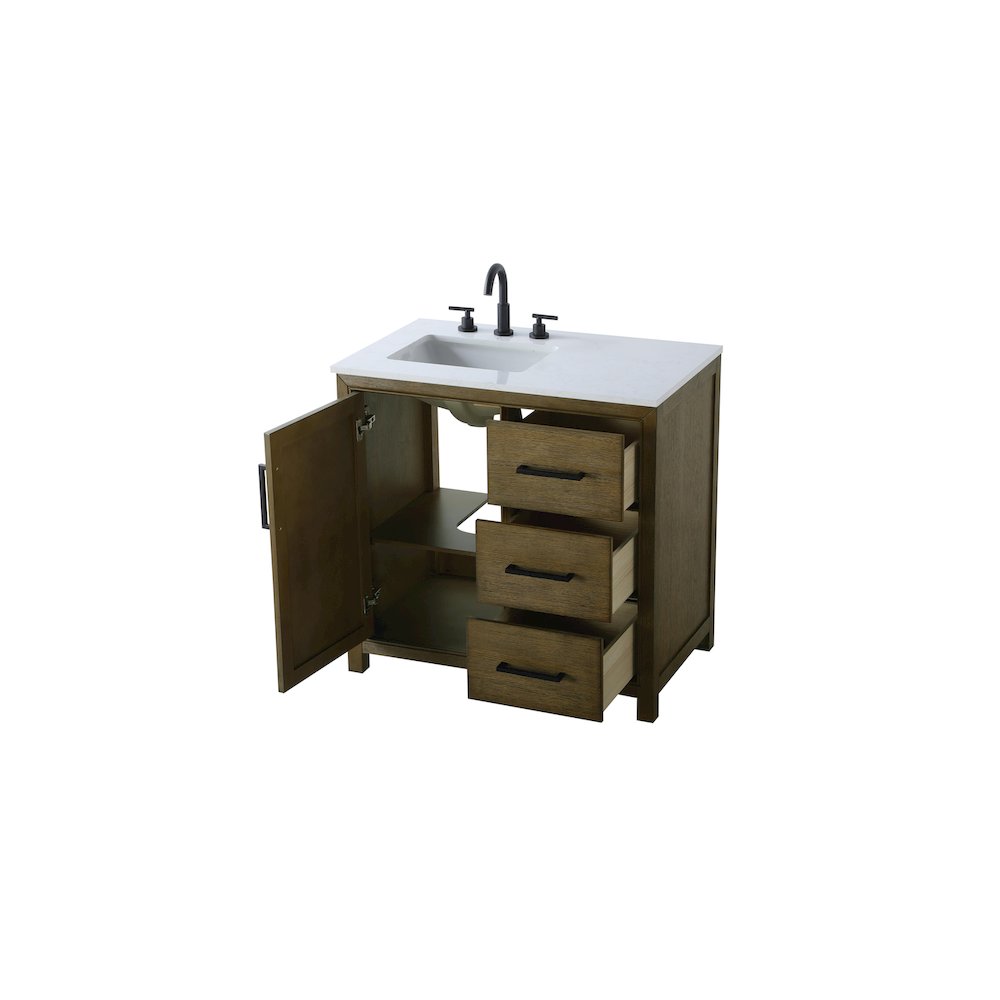 36 Inch Single Bathroom Vanity In Hazel Oak