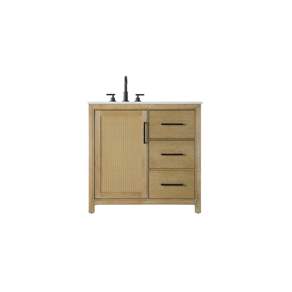 36 Inch Single Bathroom Vanity In Linen Oak