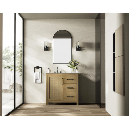 36 Inch Single Bathroom Vanity In Linen Oak