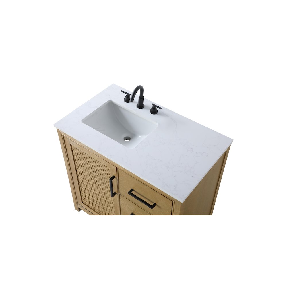 36 Inch Single Bathroom Vanity In Linen Oak