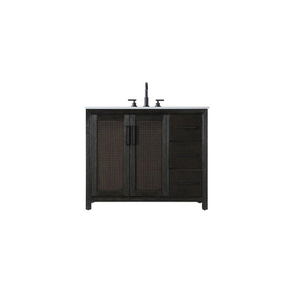 42 Inch Single Bathroom Vanity In  Chocolate Oak