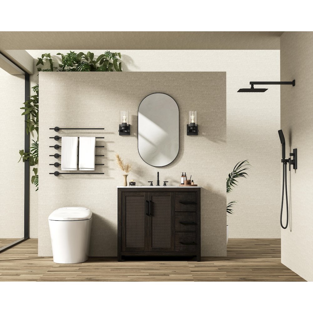 42 Inch Single Bathroom Vanity In  Chocolate Oak