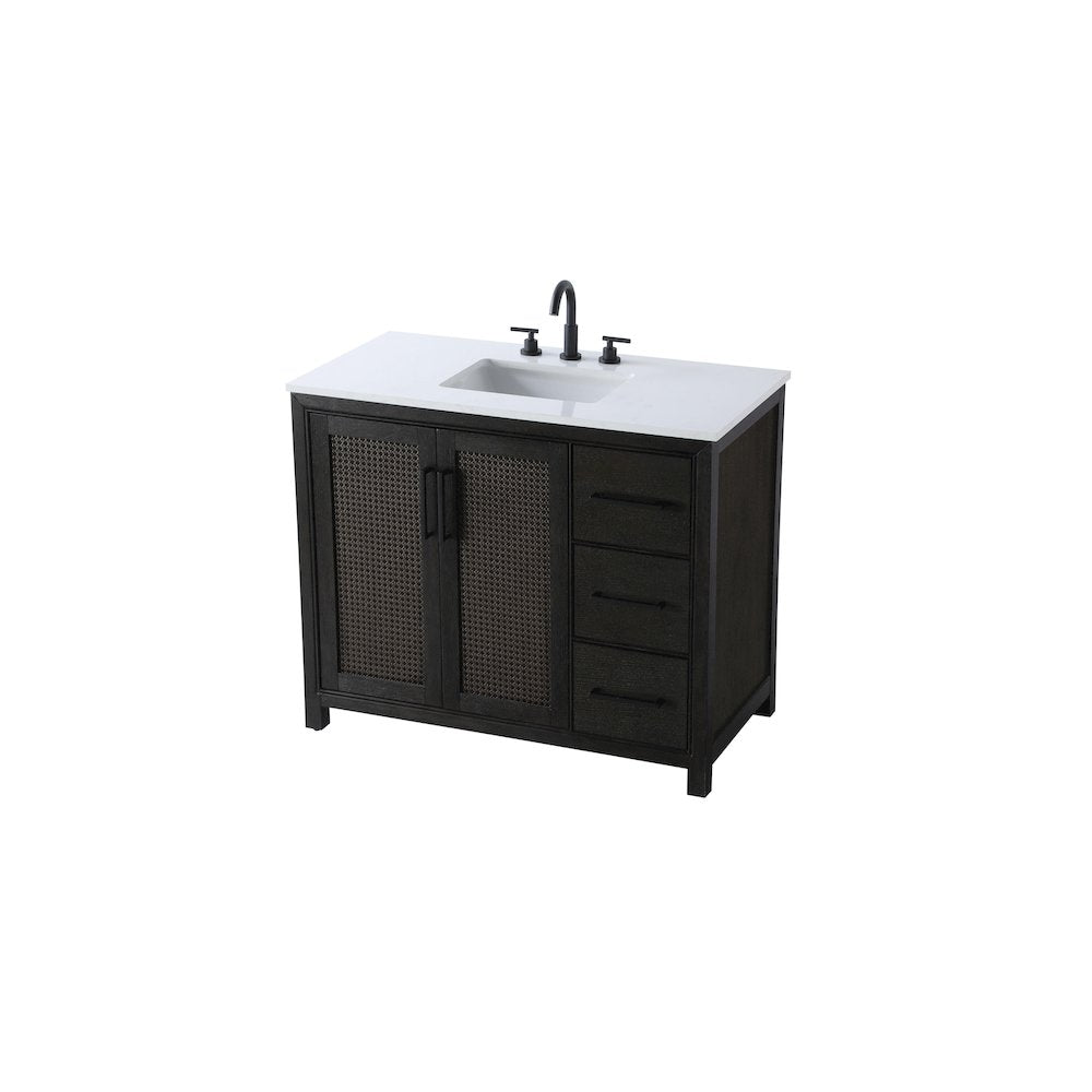 42 Inch Single Bathroom Vanity In  Chocolate Oak