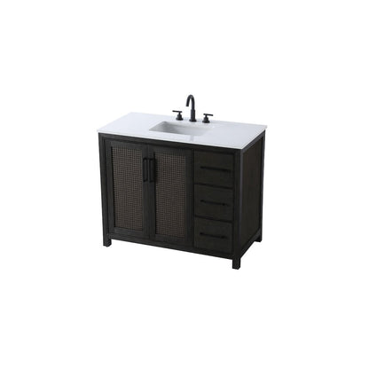42 Inch Single Bathroom Vanity In  Chocolate Oak
