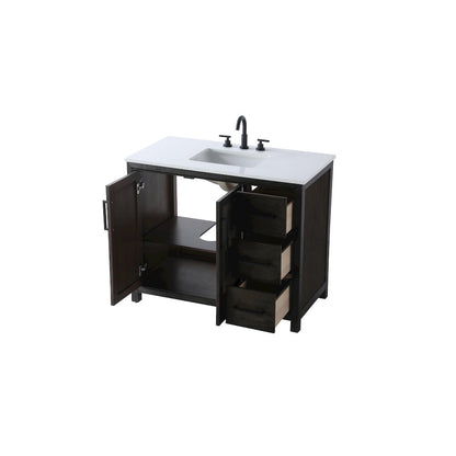 42 Inch Single Bathroom Vanity In  Chocolate Oak