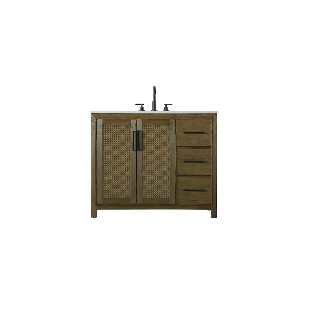 42 Inch Single Bathroom Vanity In Hazel Oak