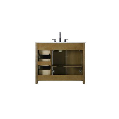 42 Inch Single Bathroom Vanity In Hazel Oak