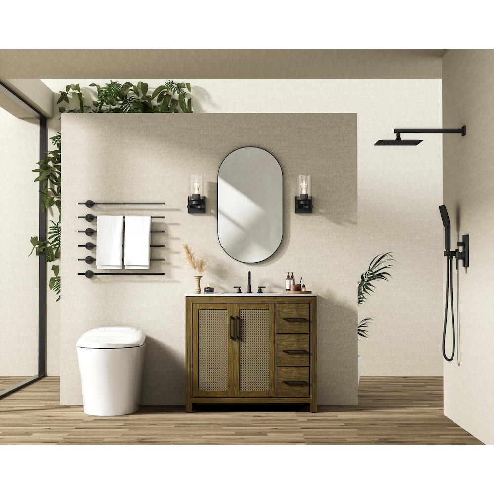 42 Inch Single Bathroom Vanity In Hazel Oak
