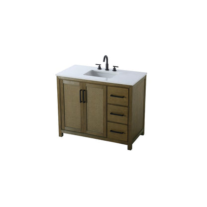 42 Inch Single Bathroom Vanity In Hazel Oak