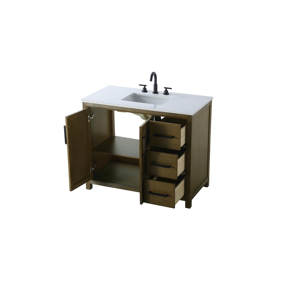 42 Inch Single Bathroom Vanity In Hazel Oak