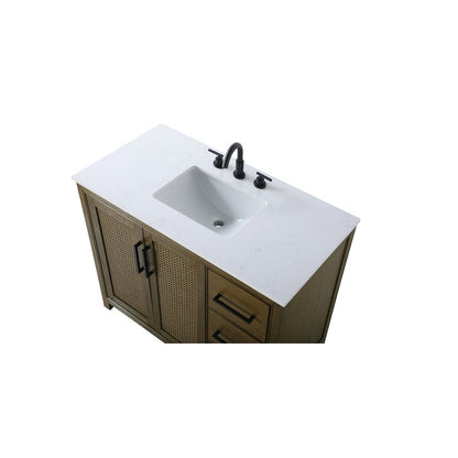 42 Inch Single Bathroom Vanity In Hazel Oak