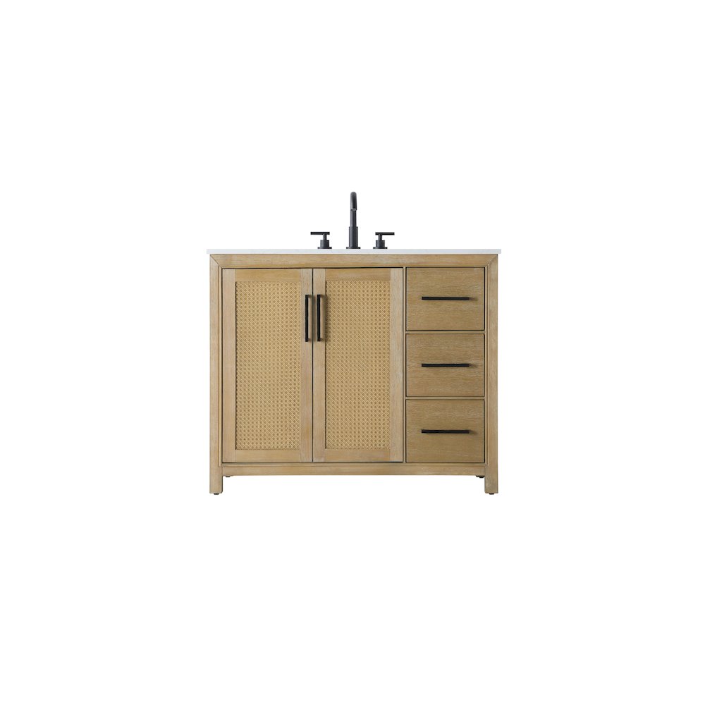 42 Inch Single Bathroom Vanity In Linen Oak