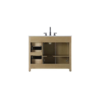 42 Inch Single Bathroom Vanity In Linen Oak