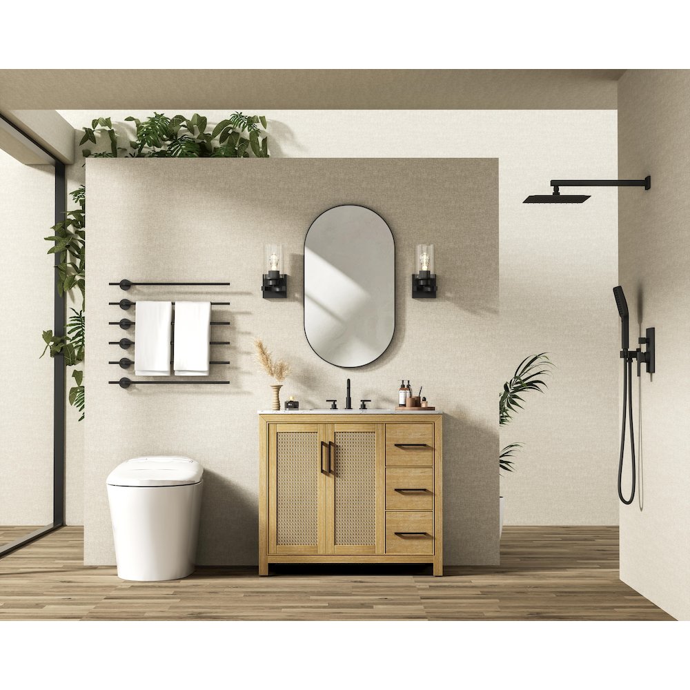 42 Inch Single Bathroom Vanity In Linen Oak