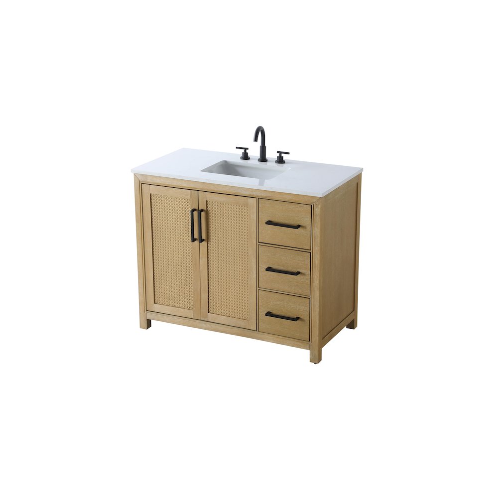 42 Inch Single Bathroom Vanity In Linen Oak